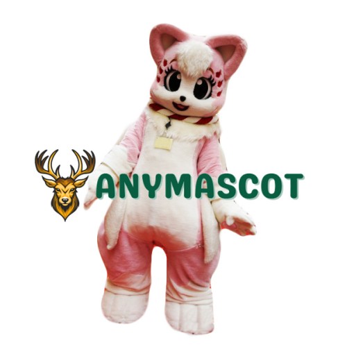Pink & White Cat Mascot Costume