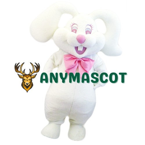 Happy Lightweight White Rabbit Mascot Costume