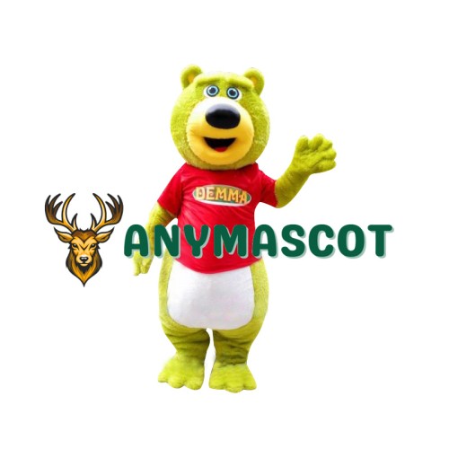 Green Teddy Bear Mascot Costume