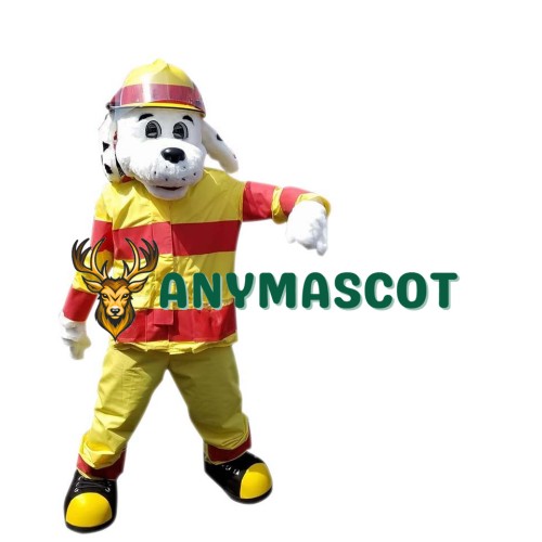 Earnest Fire Dog Mascot Costume