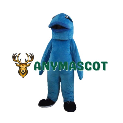 Cute Blue Fish Mascot Costume