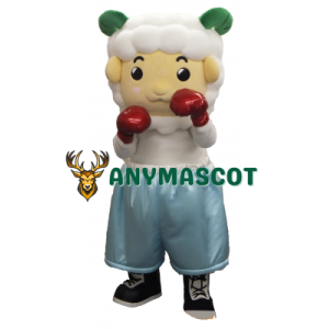 Boxer Sheep Mascot Costume