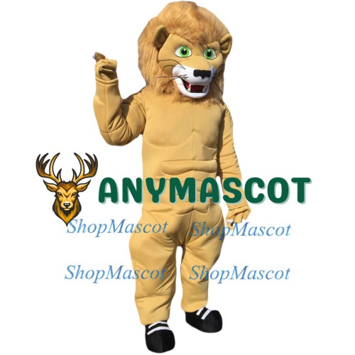 Cute Power Lion Mascot Costume