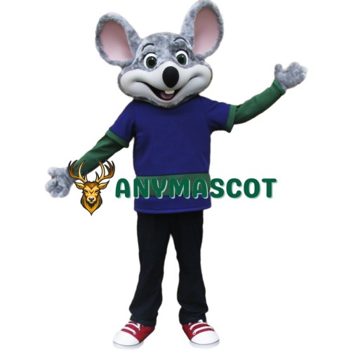 Chuck E. Cheese Mascot Costume Happy Lightweight Mouse Mascot Costume