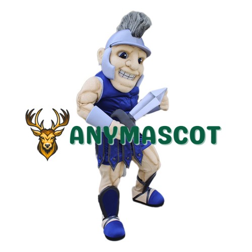 Power Blue Spartan Mascot Costume