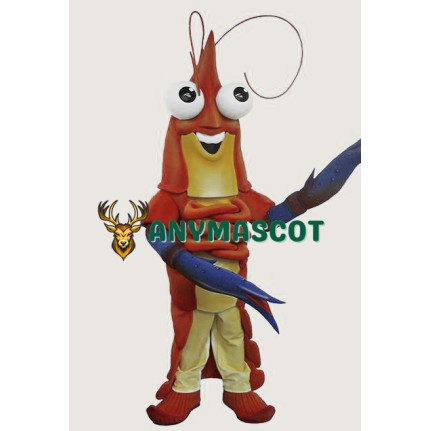 Happy Lightweight Prawn Mascot Costume