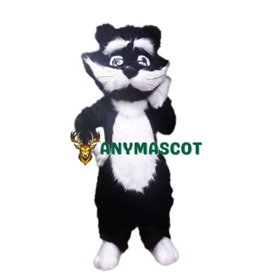 White & Black Animal Cat Mascot Costume