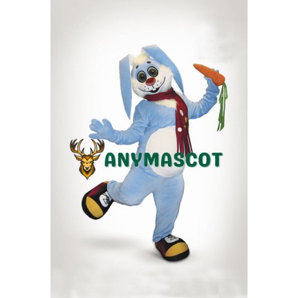 Cute Blue Rabbit Mascot Costume