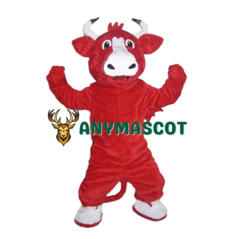 Happy Red Bull Mascot Costume