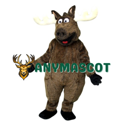 Happy Lightweight Moose Mascot Costume
