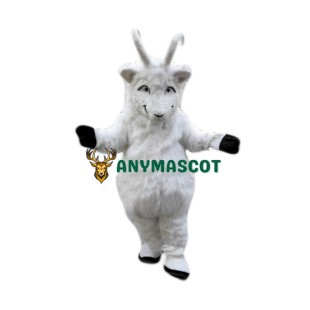 Plush White Goat Mascot Costume