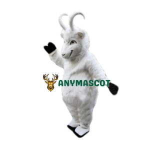 Plush White Goat Mascot Costume