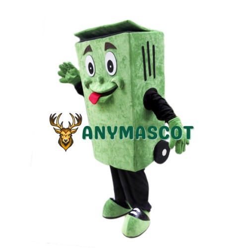 Green Garbage Bin Mascot Costume