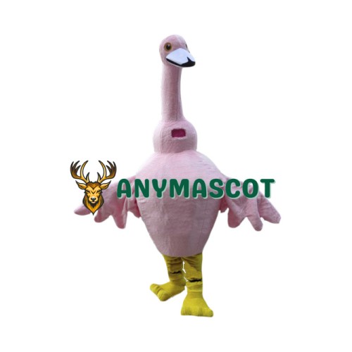 Pink Goose Mascot Costume