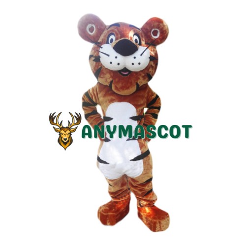 Happy Cartoon Tiger Mascot Costume