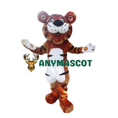 Happy Cartoon Tiger Mascot Costume
