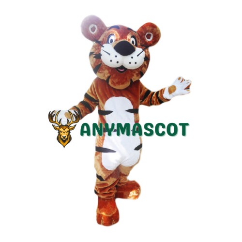 Happy Cartoon Tiger Mascot Costume
