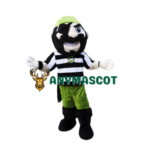 Green Pirate Mascot Costume