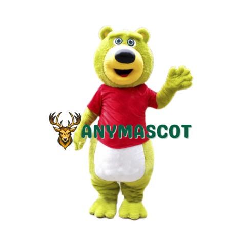 Green Teddy Bear Mascot Costume