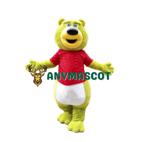 Green Teddy Bear Mascot Costume