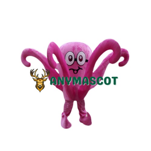 Pink Octopus Mascot Costume