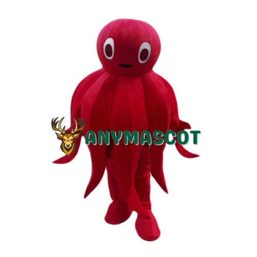 Red Octopus Mascot Costume