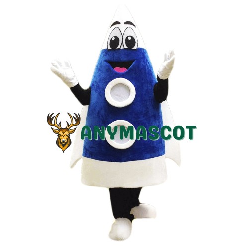 Blue Rocket Mascot Costume
