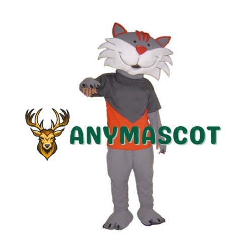 Happy Grey Cat Mascot Costume