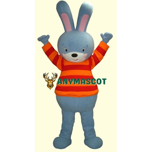 High Blue Bunny Mascot Costume
