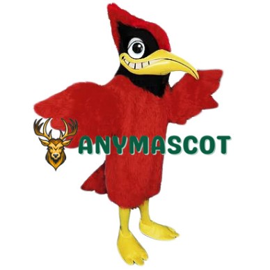 Fur Fabric Red Cardinal Mascot Costume