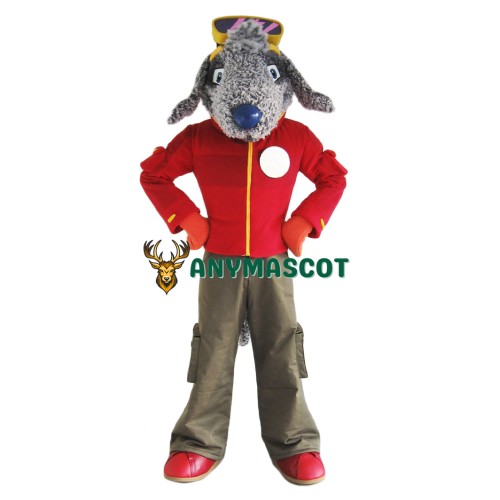 Grey Bedlington Dog Mascot Costume