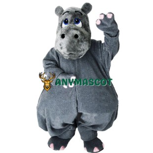 Grey Lightweight Hippo Mascot Costume