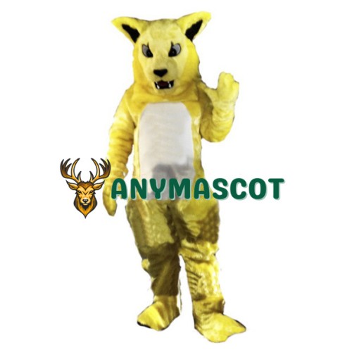 Yellow Fierce Wild Cat Mascot Costume