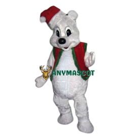Christmas White Bear Mascot Costume