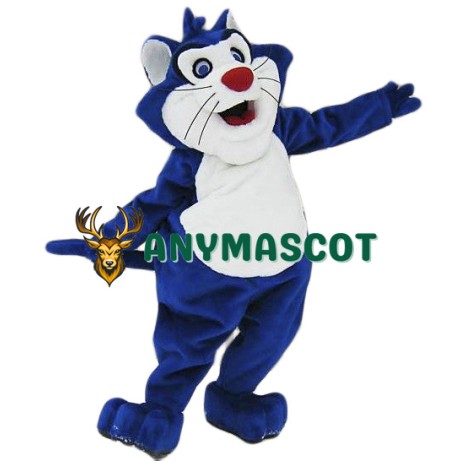 Blue & White Cat Mascot Costume