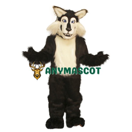 Black & White Wolf Mascot Costume