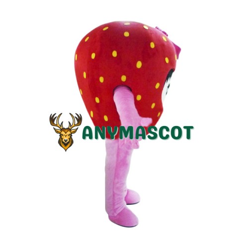 Happy Strawberry Girl Mascot Costume