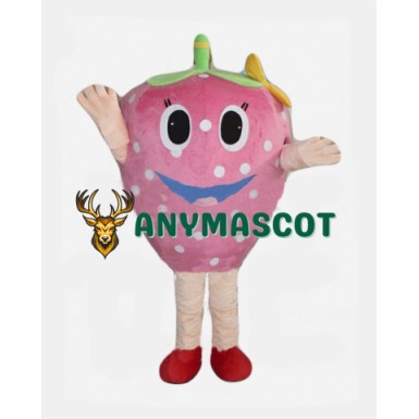 Pink Strawberry Mascot Costume