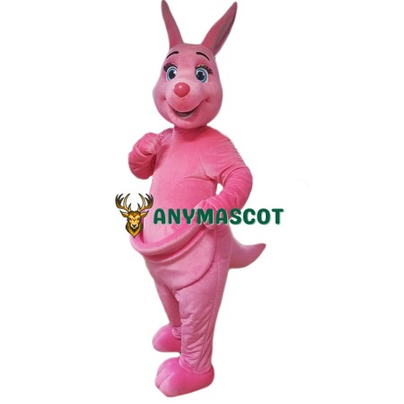 Pink Kangaroo Mascot Costume