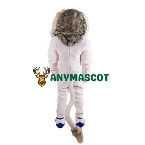 Fierce White Lion Mascot Costume