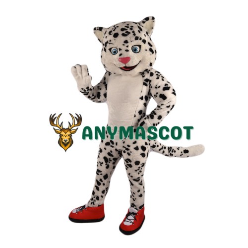 Happy Snow Leopard Mascot Costume