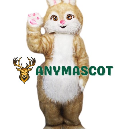 Brown Pink Bunny Mascot Costume