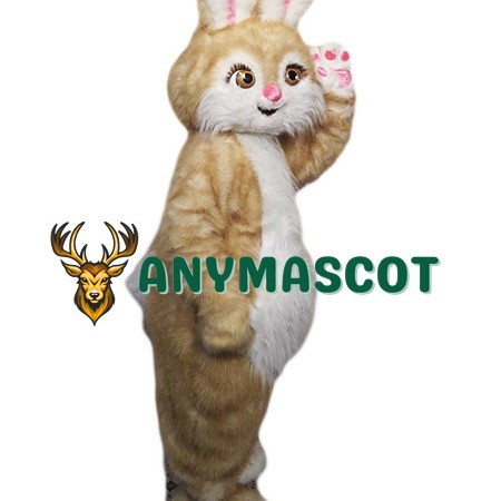 Brown Pink Bunny Mascot Costume