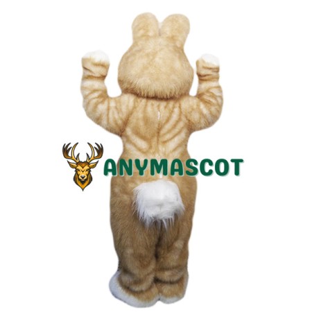 Brown Pink Bunny Mascot Costume
