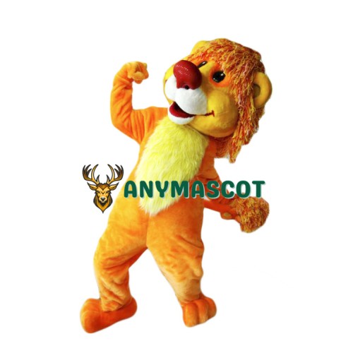 Smiling Lion Mascot Costume
