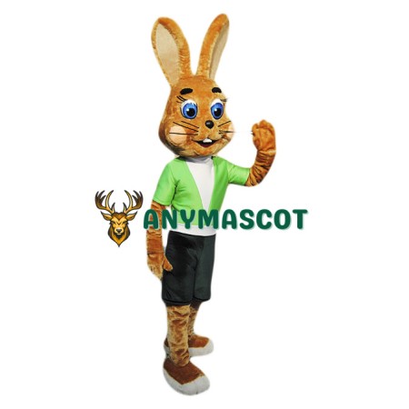 Friendly Brown Rabbit Mascot Costume