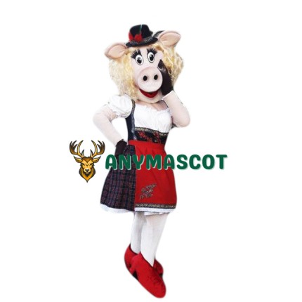 Fashionable Pig Mascot Costume