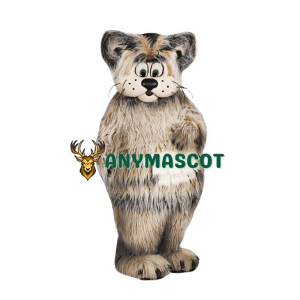 Grey Furry Cat Mascot Costume