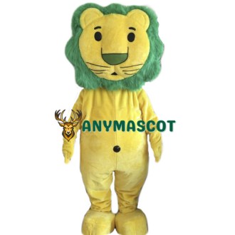 Green Hair Lion Mascot Costume