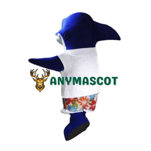 Cute Blue Shark Mascot Costume
